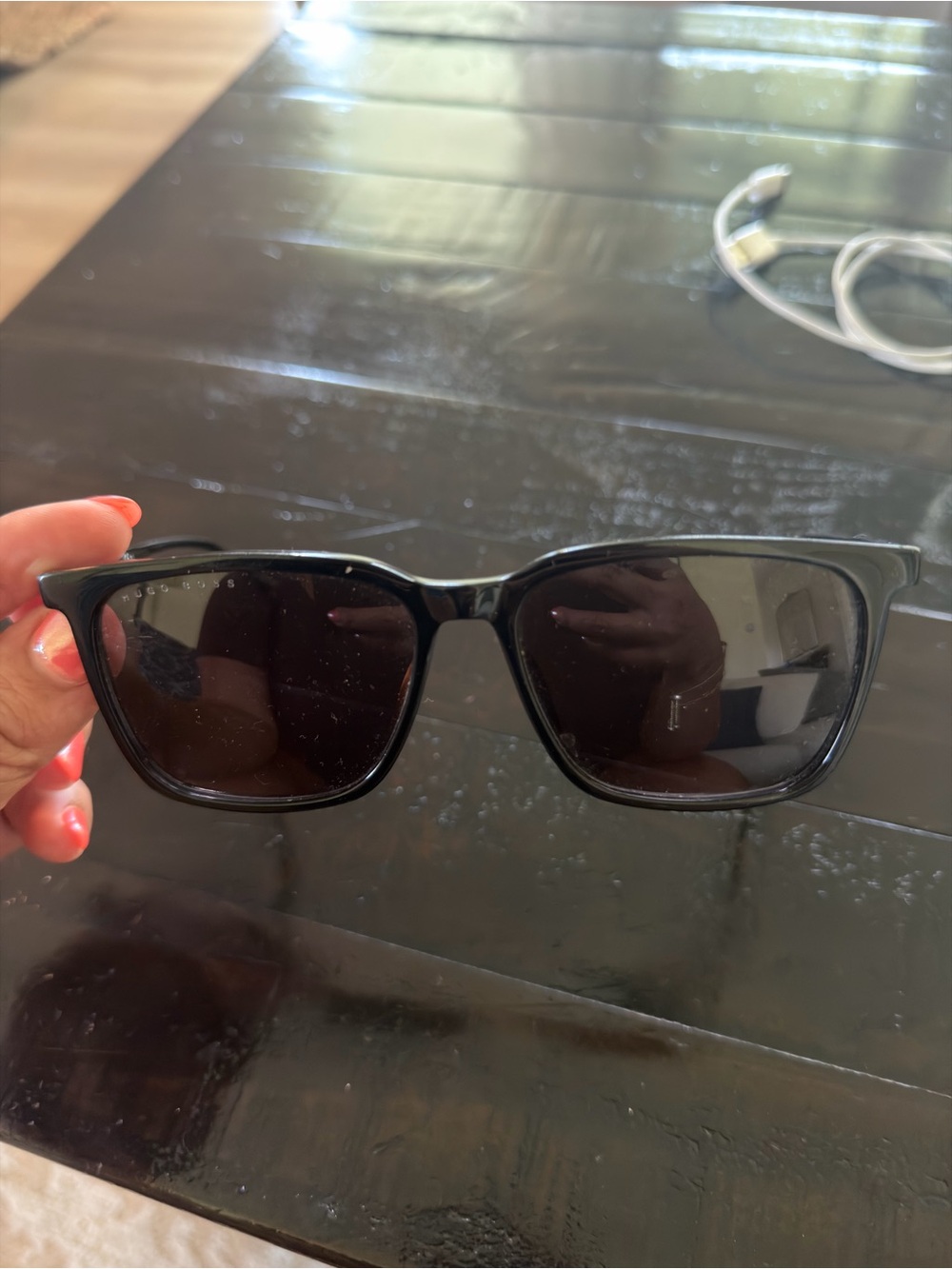 Hugo Boss Black Frame Sunglasses with Dark Lenses